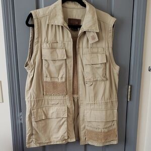 Ralph Lauren Tan Utility Vest/jacket Lightweight 100p Cotton S